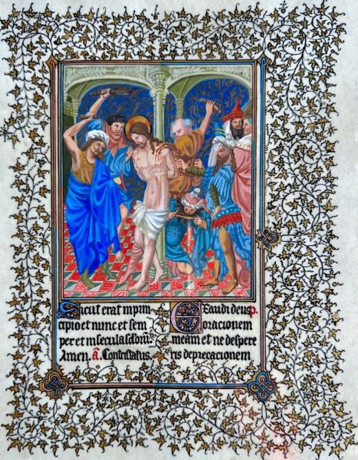 Hand painted illuminated manuscript The Belles Heures of Jean de France