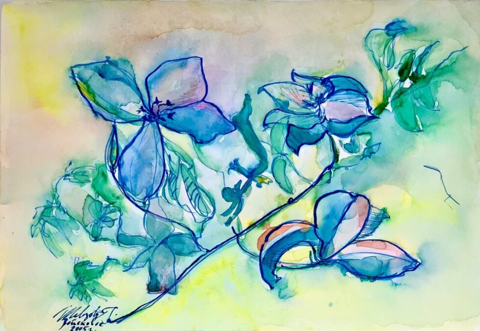 ORIGINAL-Watercolor-painting-on-paper-SIGNED-by-artist-flowers-contemporary-art-274709995640