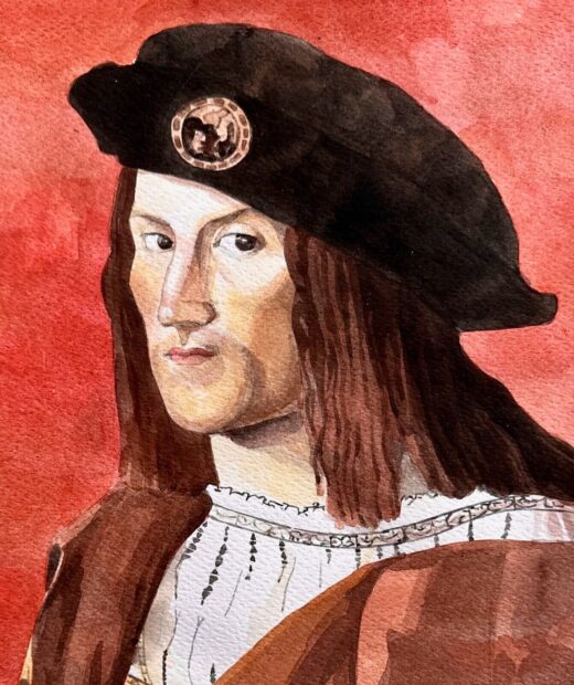 Unique-Watercolor-hand-painted-Portrait-Art-Bartolomeo-Veneto-original-painting-276220827410-2