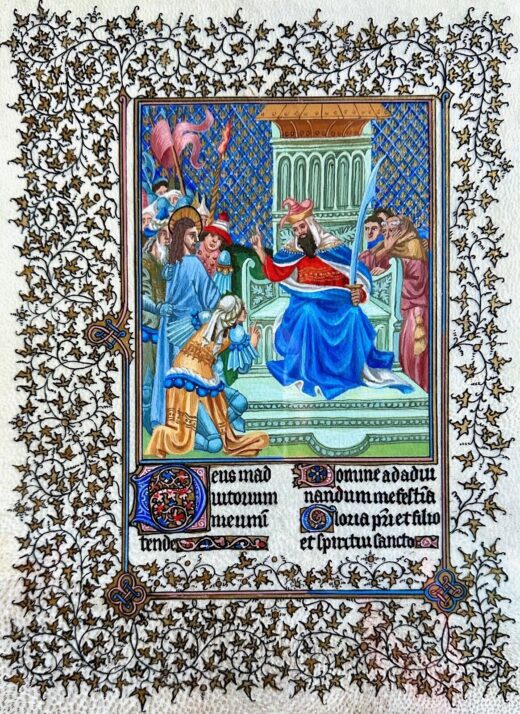 Hand painted illuminated manuscript The Belles Heures of Jean de France