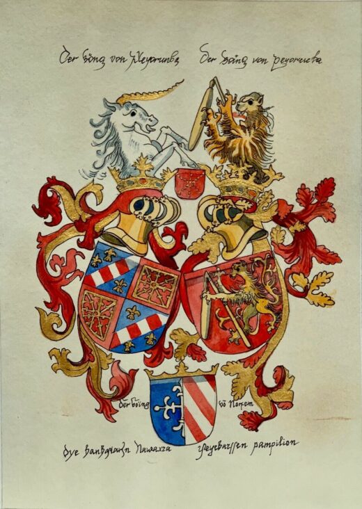 Hand-painted-old-look-miniature-leaf-armorial-illuminated-manuscript-274691132331-2