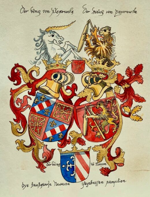 Hand-painted-old-look-miniature-leaf-armorial-illuminated-manuscript-274691132331-3