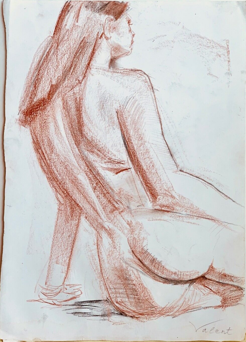 ORIGINAL-drawing-art-woman-model-sketch-pencil-from-artist-signed-academic-style-274405382281