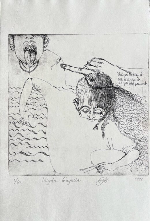 Original-ETCHING-on-paper-surrealism-10-x-15-Polish-artist-1997-275270634281-2