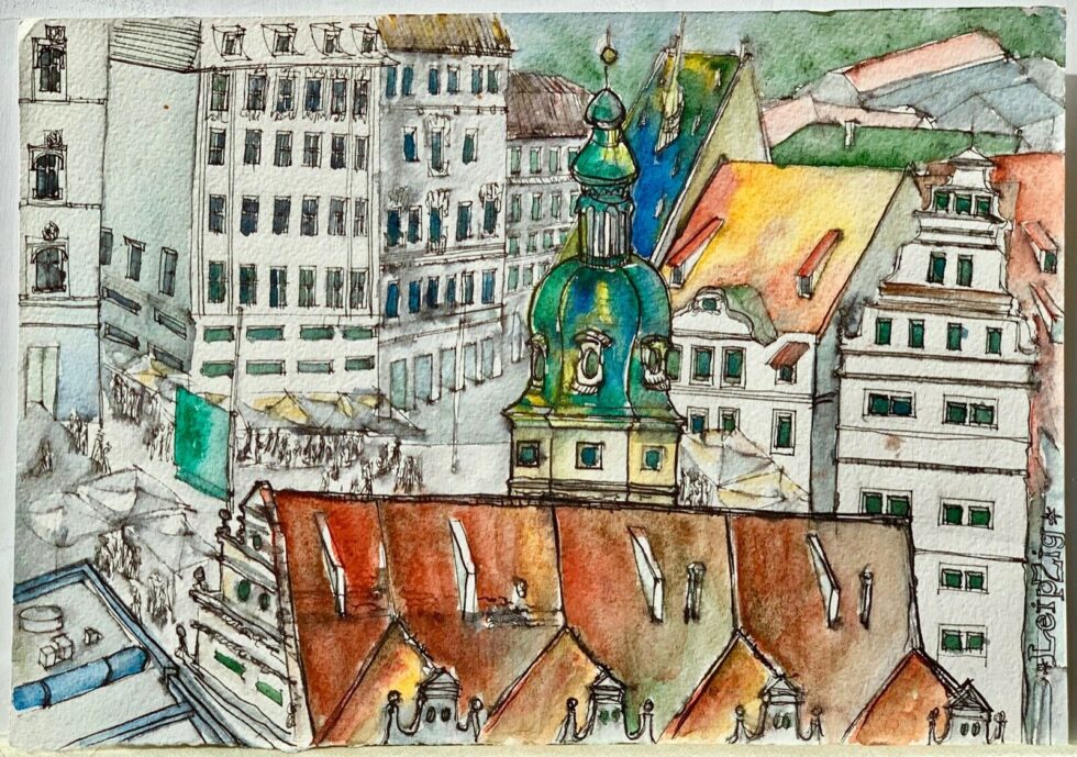 ORIGINAL-Watercolor-painting-on-paper-artwork-SIGNED-by-artist-Leipzig-Germany-274333500612