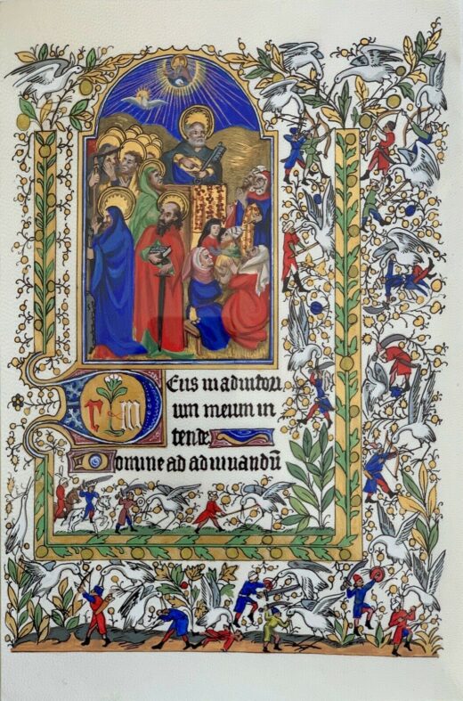 Real-parchment-illuminated-manuscript-leaf-the-Book-of-Hours-museum-grade-274953000862-2