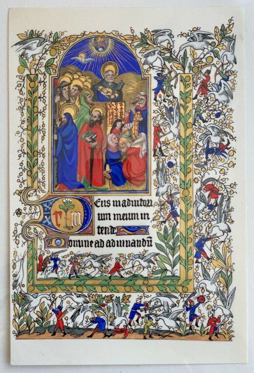 Real-parchment-illuminated-manuscript-leaf-the-Book-of-Hours-museum-grade-274953000862-3