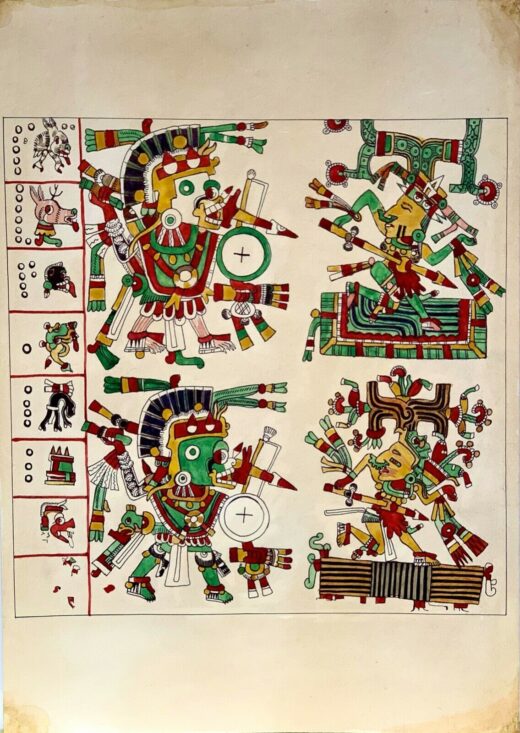 handpainted-old-look-page-miniature-Mesoamerican-painting-from-Codex-Borgia-274603399832-2