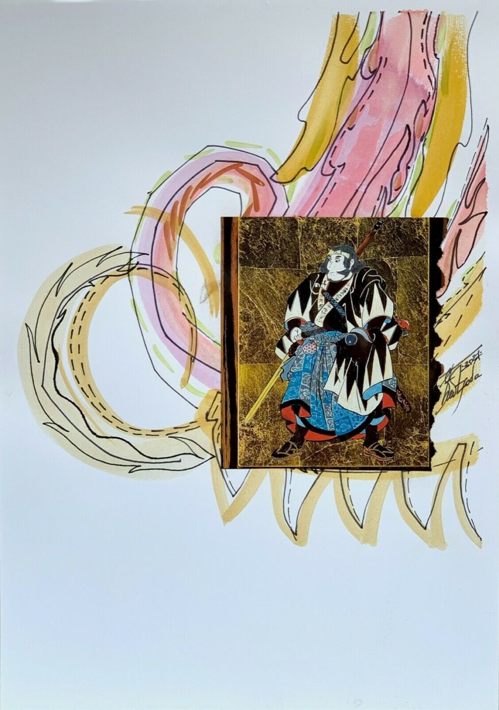 original-collage-with-watercolor-mixed-media-painting-artwork-contemporary-art-274846746062