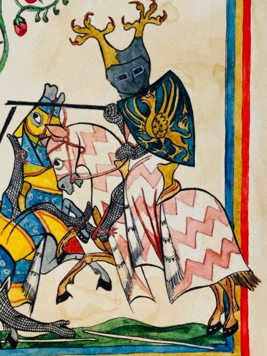 High-quality-hand-painted-miniature-painting-illuminated-manuscript-leaf-Manesse-274238951463-5