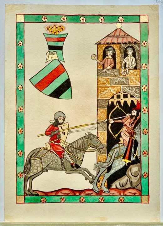 High-quality-old-look-miniature-leaf-painting-illuminated-manuscript-Manesse-274353644163-3