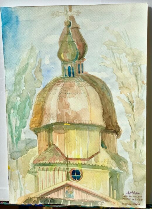 ORIGINAL-Watercolor-painting-paper-artwork-from-artist-Poland-travel-art-SIDNED-274327633793-2