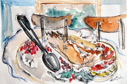 ORIGINAL-watercolor-painting-impressionism-style-Warsaw-caffe-still-life-275344746453-2