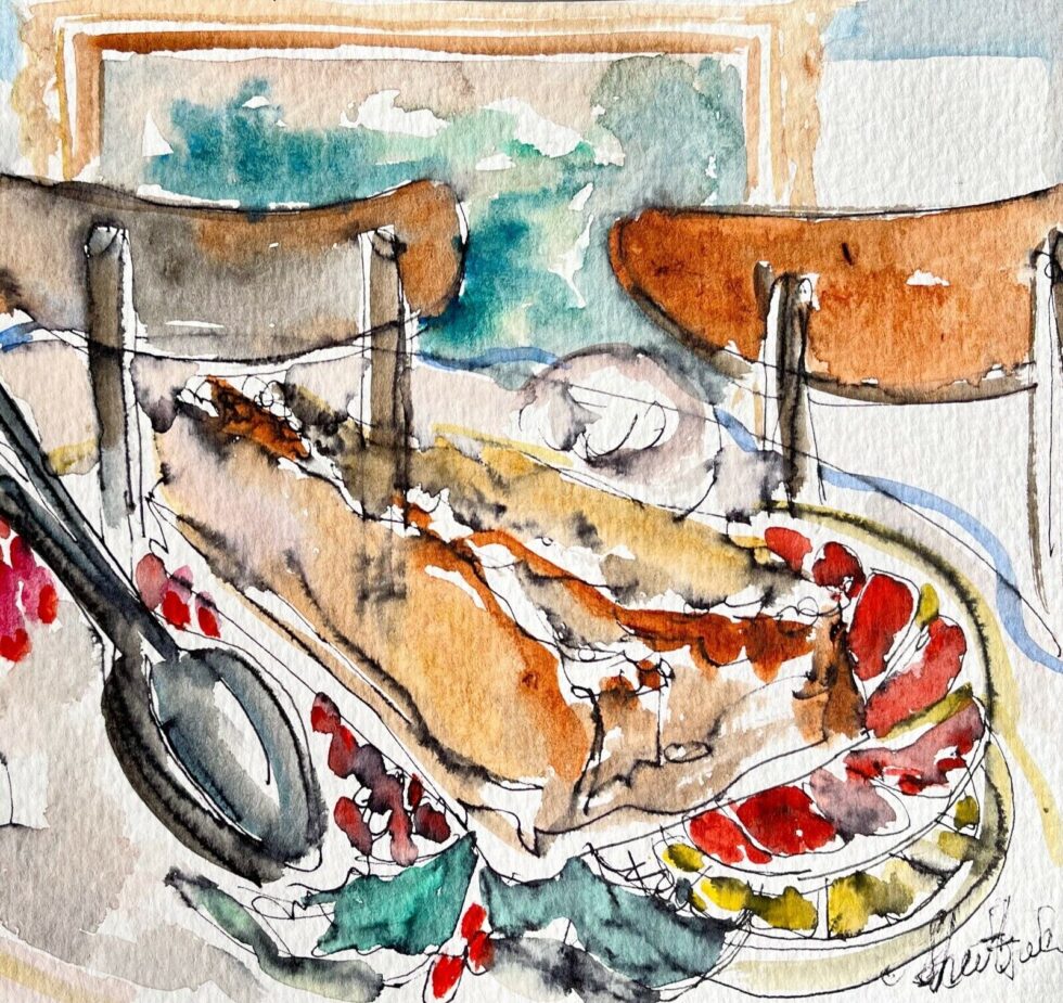 ORIGINAL-watercolor-painting-impressionism-style-Warsaw-caffe-still-life-275344746453