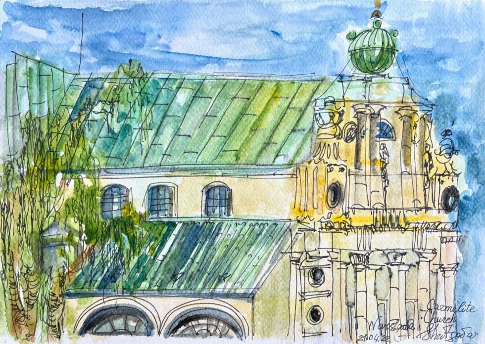 ORIGINAL-watercolor-painting-with-ink-impressionism-modernism-Poland-cityscape-275344745733