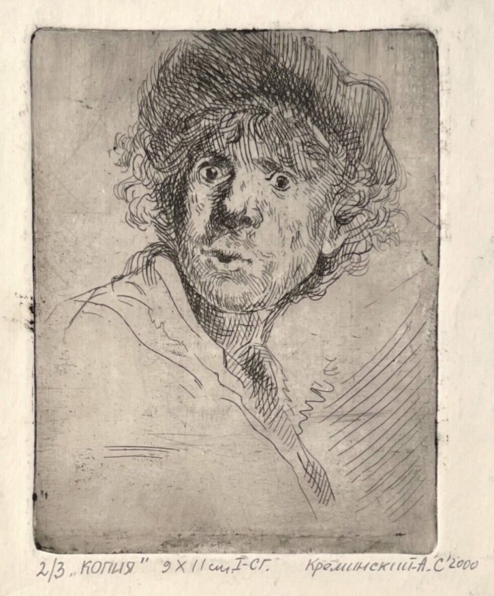 Original-ETCHING-Signed-limited-edition-Rembrandt-self-portrait-reproduction-275456043153