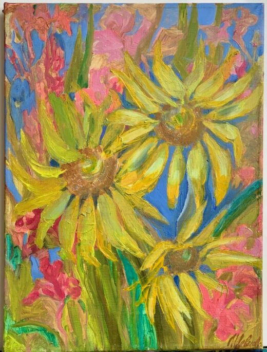 original-oil-on-canvas-painting-SIGNED-still-life-sunflowers-impressionism-274764103313-2