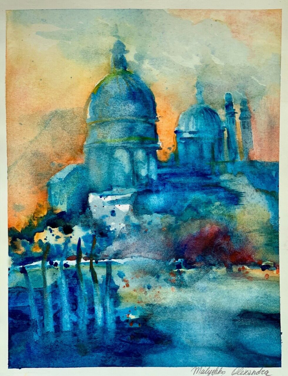 original-watercolor-painting-artwork-Ukrainian-impressionist-artist-Venezia-275145215763