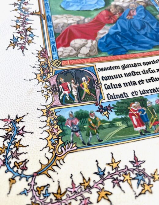 Hand-painted-old-look-illuminated-manuscript-vellum-leaf-TurinMilan-Hours-275438157184-2