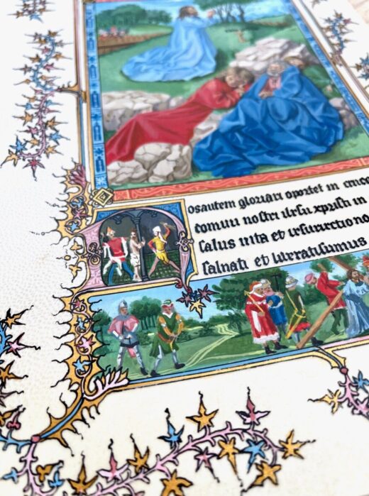 Hand-painted-old-look-illuminated-manuscript-vellum-leaf-TurinMilan-Hours-275438157184-5