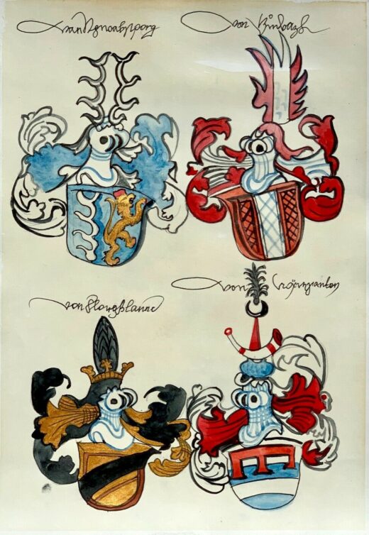 Hand-painted-old-look-miniature-leaf-coats-of-arms-German-knights-274698482004-2