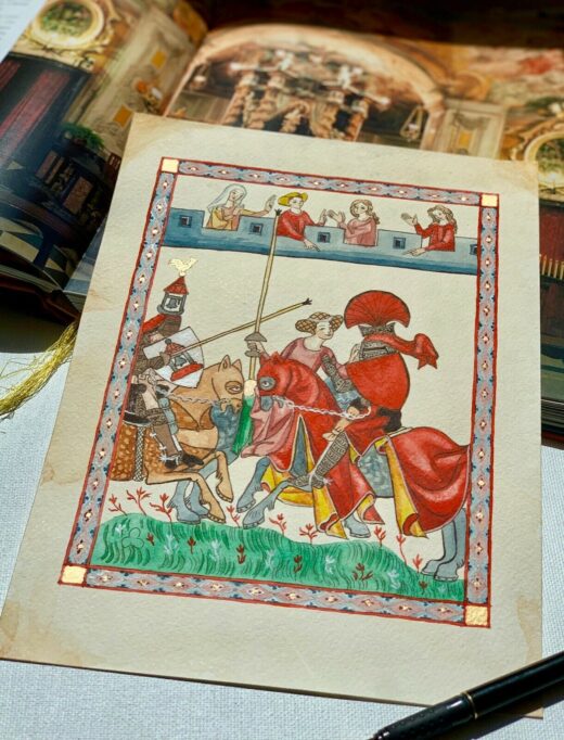 High-quality-hand-painted-miniature-painting-illuminated-manuscript-leaf-Manesse-274348377614-2