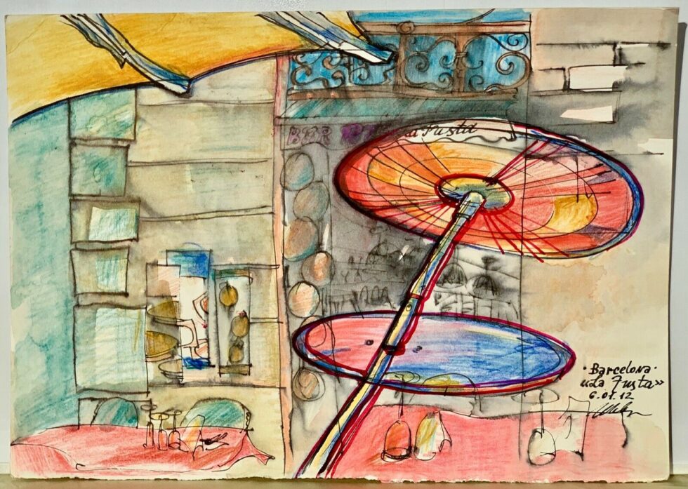 ORIGINAL-Watercolor-painting-on-paper-artwork-from-artist-Barcelona-travel-art-274300312274