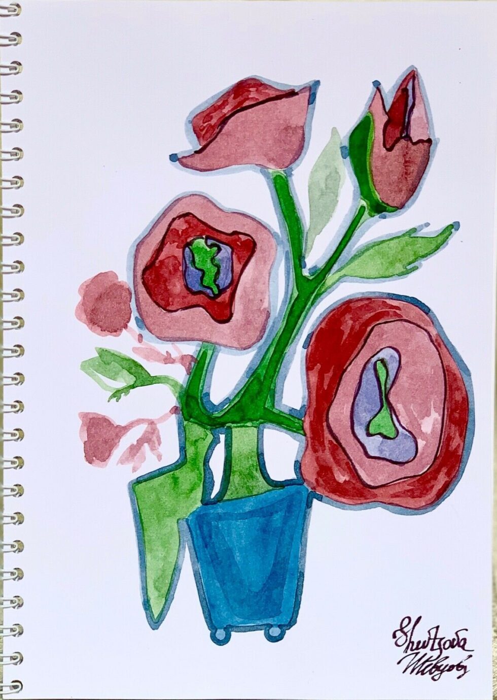 ORIGINAL-watercolor-painting-sketchbook-with-5-SIGNED-artworks-contemporary-art-274419224404-5 ORIGINAL-watercolor-painting-sketchbook-with-5-SIGNED-artworks-contemporary-art-274419224404-5