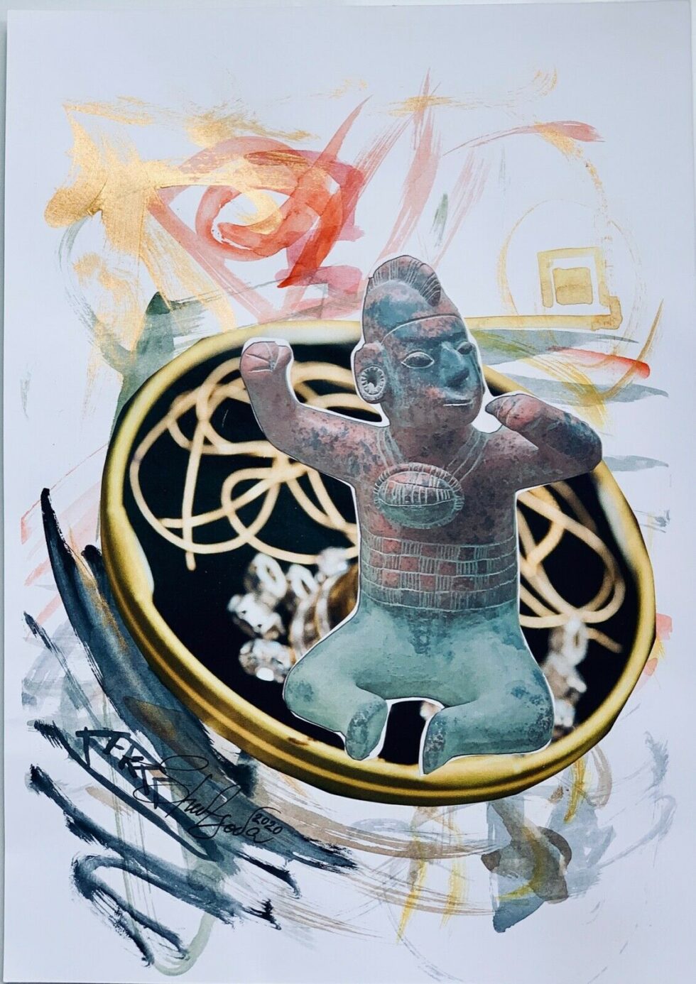 original-collage-art-painting-signed-mixed-media-watercolor-artwork-from-artist-274403900314