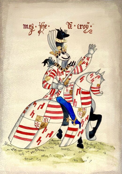 Hand-painted-old-look-miniature-leaf-coats-of-arms-German-knights-274703875455-2