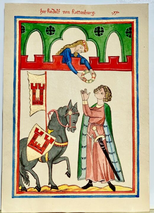 High-quality-hand-painted-miniature-painting-illuminated-manuscript-leaf-Manesse-274296655175-2