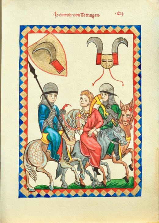 High-quality-hand-painted-miniature-painting-illuminated-manuscript-leaf-Manesse-274379047565-2