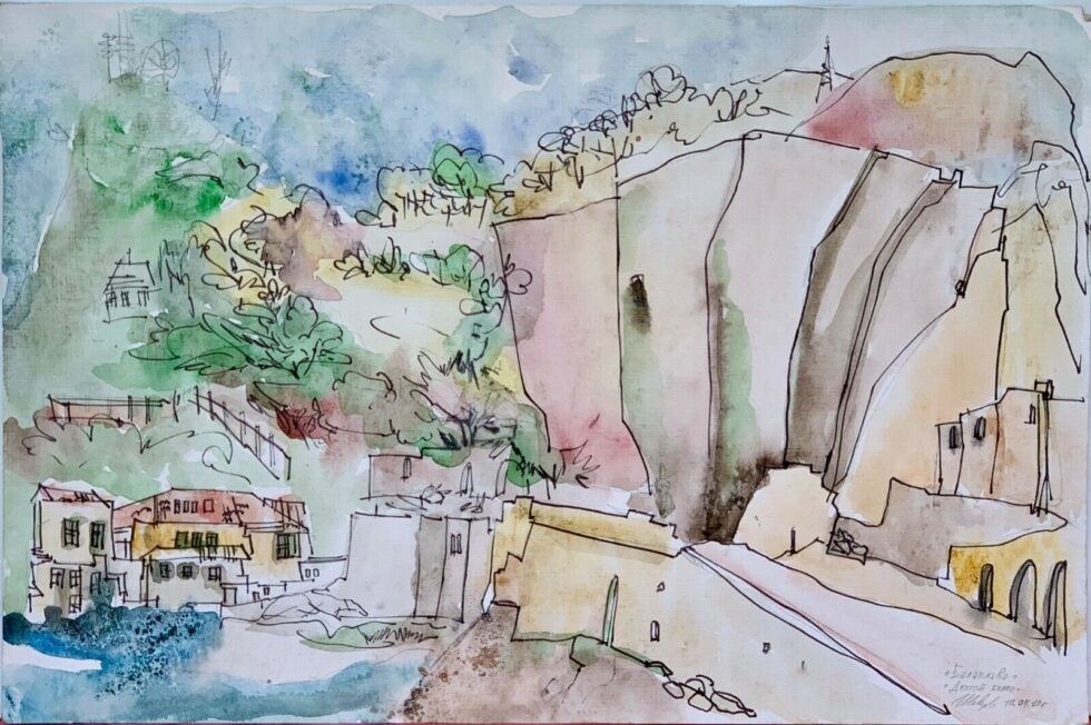 ORIGINAL-Watercolor-painting-on-paper-artwork-SIGNED-travel-art-Crimea-Ukraine-274538231965