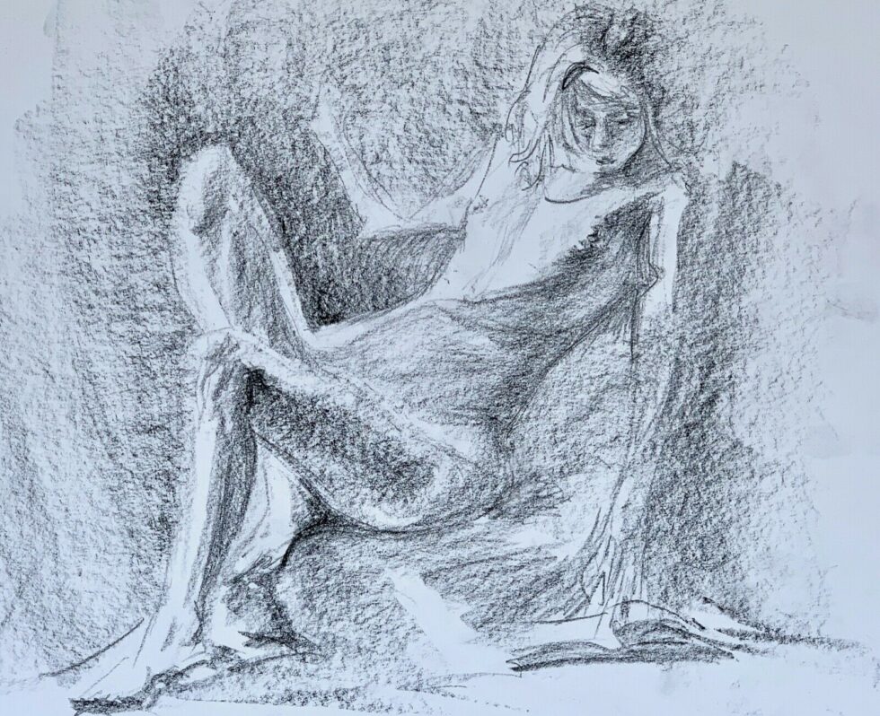 ORIGINAL-pencil-drawing-nude-model-signed-by-artist-sketch-A3-117-x-165-inches-274855230685