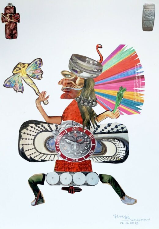 Original-collage-mixed-media-artwork-Aztec-God-of-Creation-pre-Columbian-16-x-23-274079007985-2