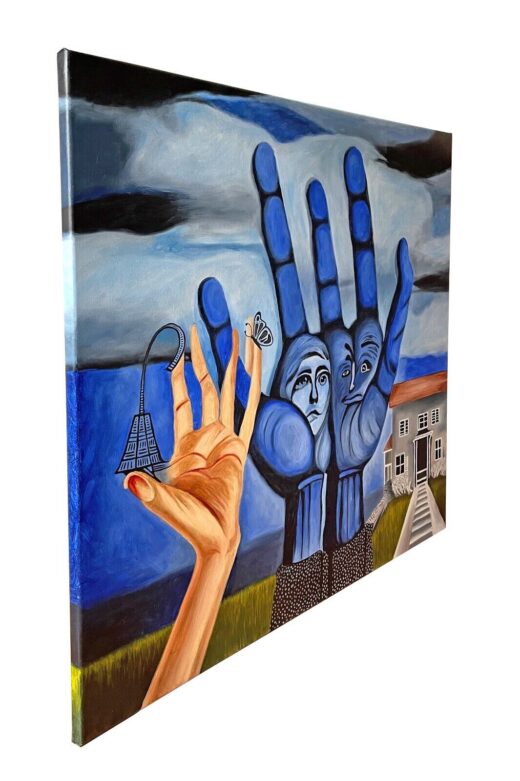 Original-oil-painting-on-canvas-surrealism-blue-hands-275908549395-2