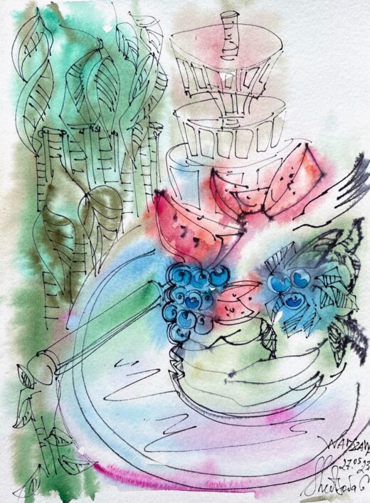 Original Watercolor with Ink Paintings by Galina Shevtsova