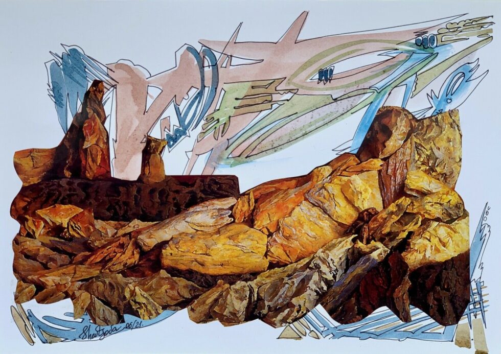 original-collage-with-watercolor-mixed-media-painting-artwork-contemporary-art-274848644475
