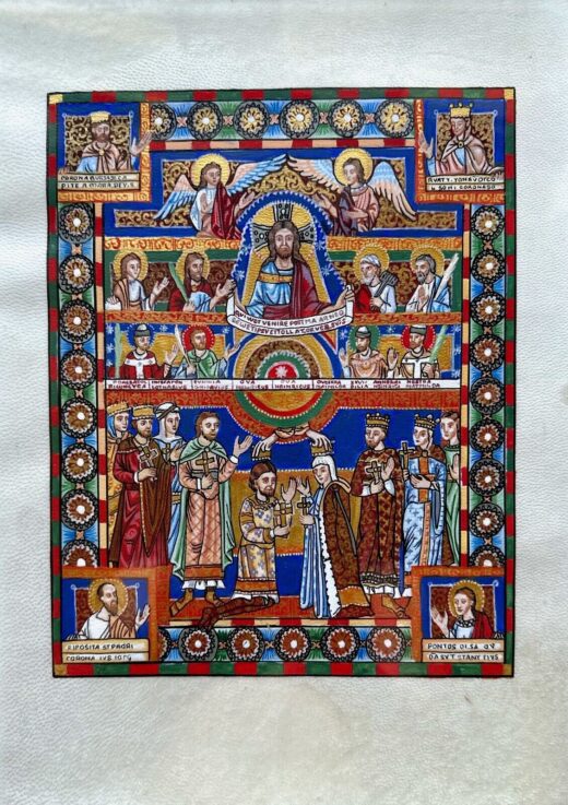 Hand painted old look illuminated manuscript The Gospels of Henry the Lion