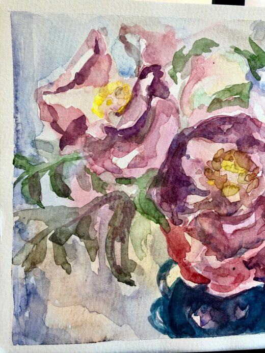 ORIGINAL-Watercolor-Painting-on-paper-artwork-from-artist-peonies-signed-273882123756-4