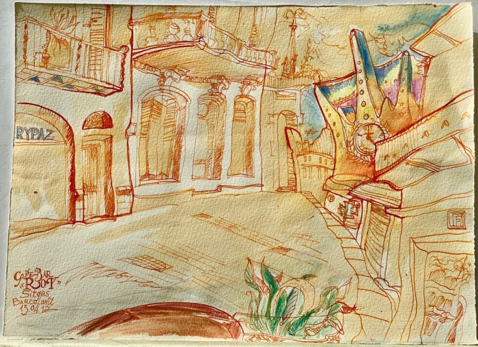 ORIGINAL-Watercolor-painting-on-paper-artwork-SIGNED-by-artist-Sitges-Barcelona-274333906916