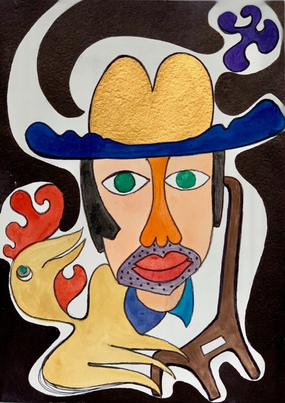 ORIGINAL-watercolor-painting-artwork-signed-modernism-surrealism-art-275344745746