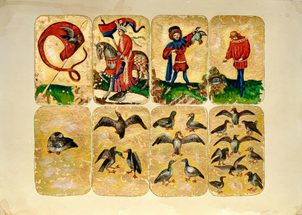 handmade-old-look-watercolor-artwork-medieval-playing-cards-deck-from-Stuttgart-274641046866