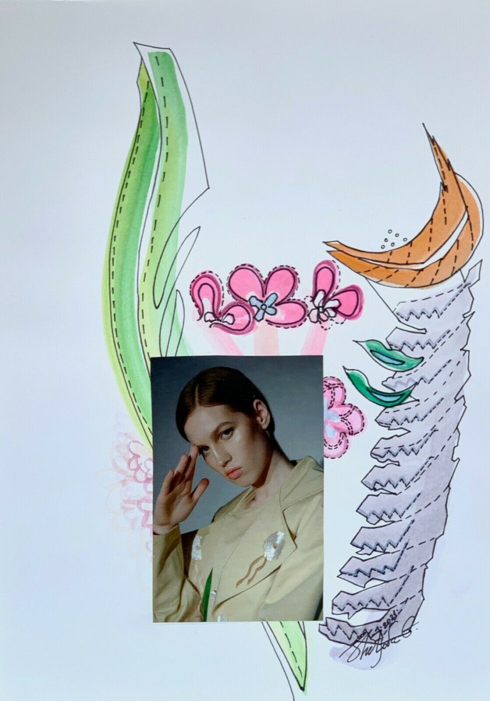 original-collage-with-watercolor-mixed-media-painting-artwork-contemporary-art-274846739476