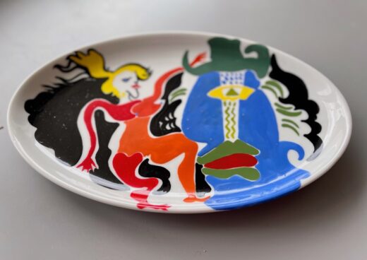 Hand-painted-porcelain-plate-original-modern-style-illustration-23-cm-wall-decor-275264269237-2
