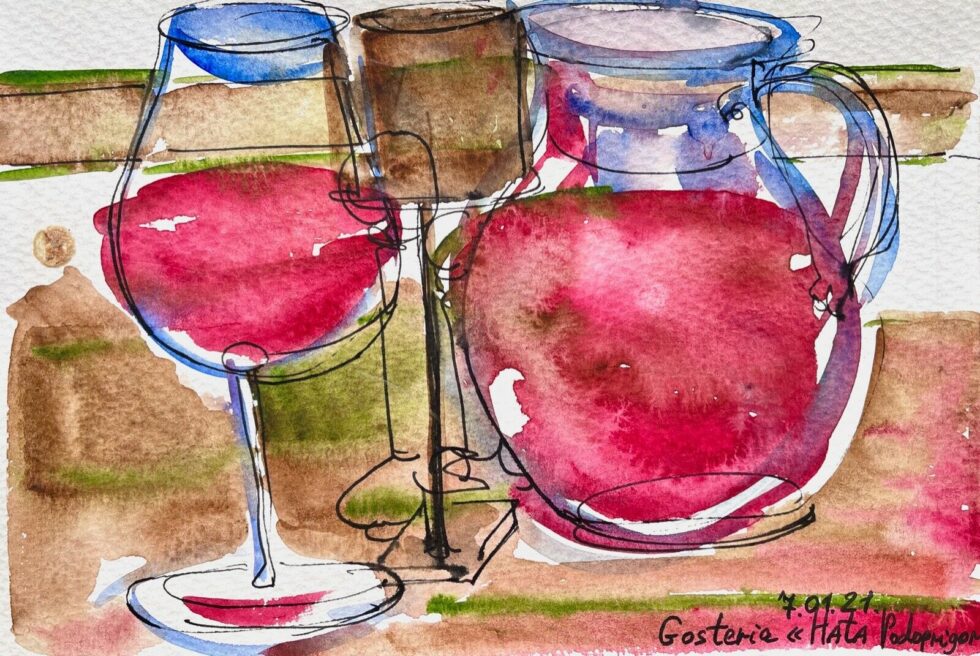 ORIGINAL-watercolor-with-ink-painting-impressionism-Warsaw-caffe-still-life-275344746457