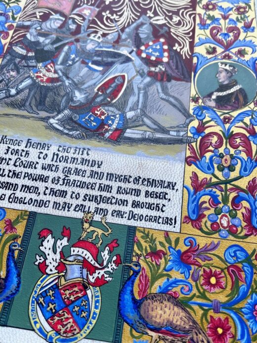Old-look-illuminated-manuscript-Henry-V-Battle-of-Agincourt-goatskin-parchment-275849914147-4