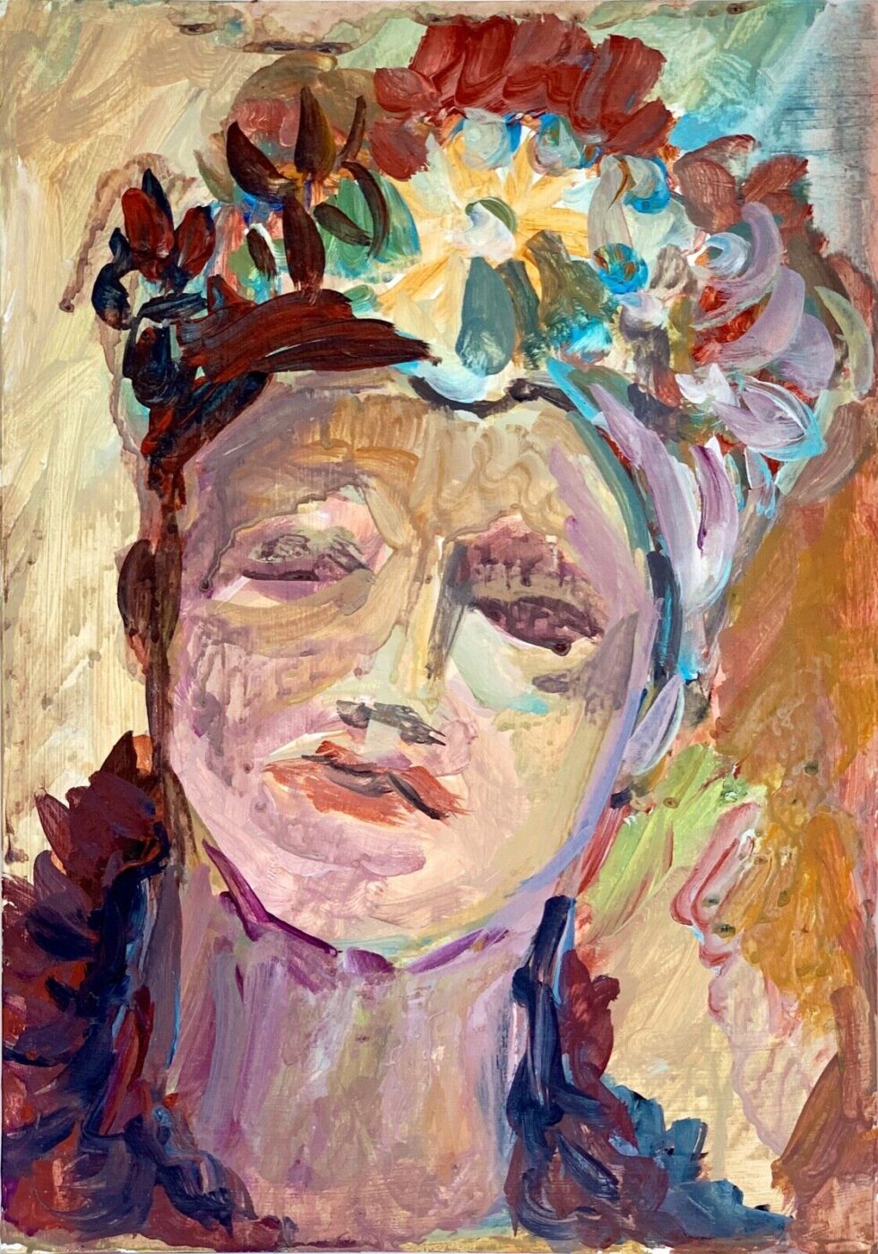 Original-acrylic-on-board-painting-Alexandra-Malyshko-expressionism-portrait-275349049157