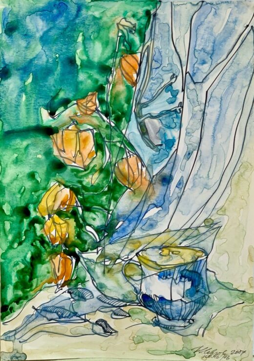 ORIGINAL-Watercolor-painting-on-paper-artwork-SIGNED-still-life-274555855758-2