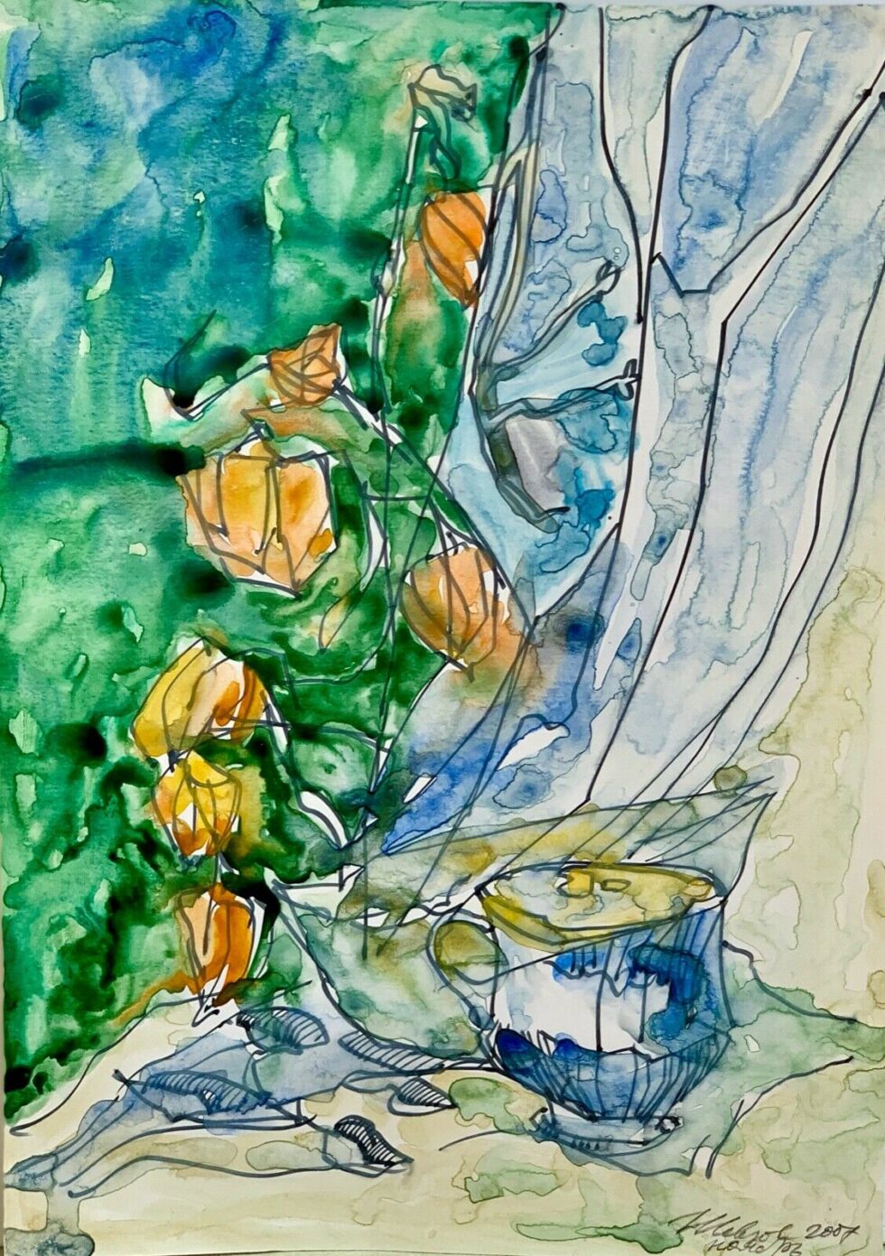 ORIGINAL-Watercolor-painting-on-paper-artwork-SIGNED-still-life-274555855758